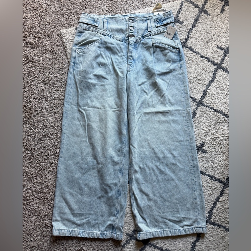 NWT Free People We the Free Super Sweeper Wide Leg Jeans